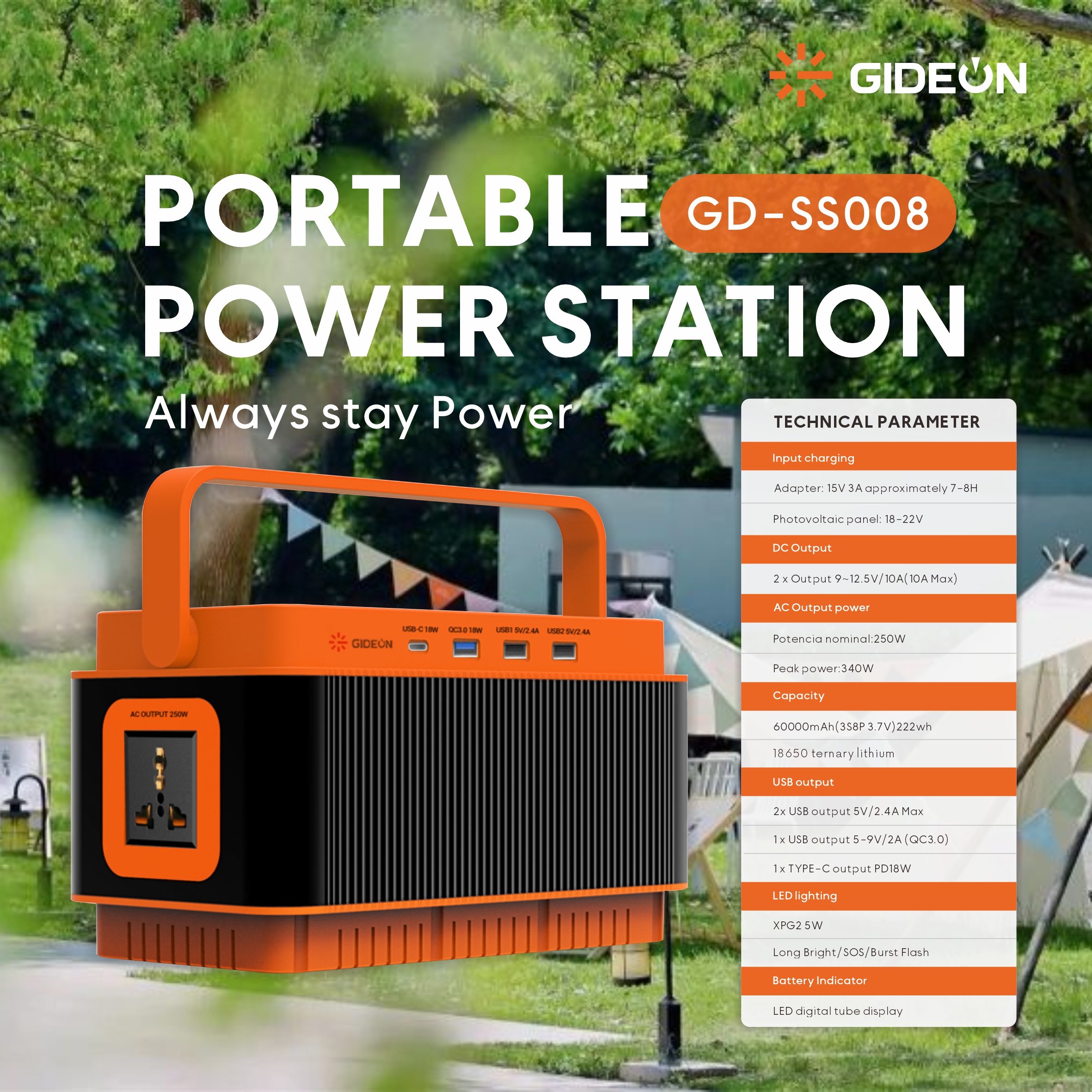 GD-SS008 အိတ်ဆောင် Power Station - ပြင်ပစခန်းချခြင်း, အရေးပေါ်အခြေအနေနှင့်မိုဘိုင်းရုံးအတွက်ယုံကြည်စိတ်ချရသောစွမ်းအင်ဆိုင်ရာဖြေရှင်းနည်း